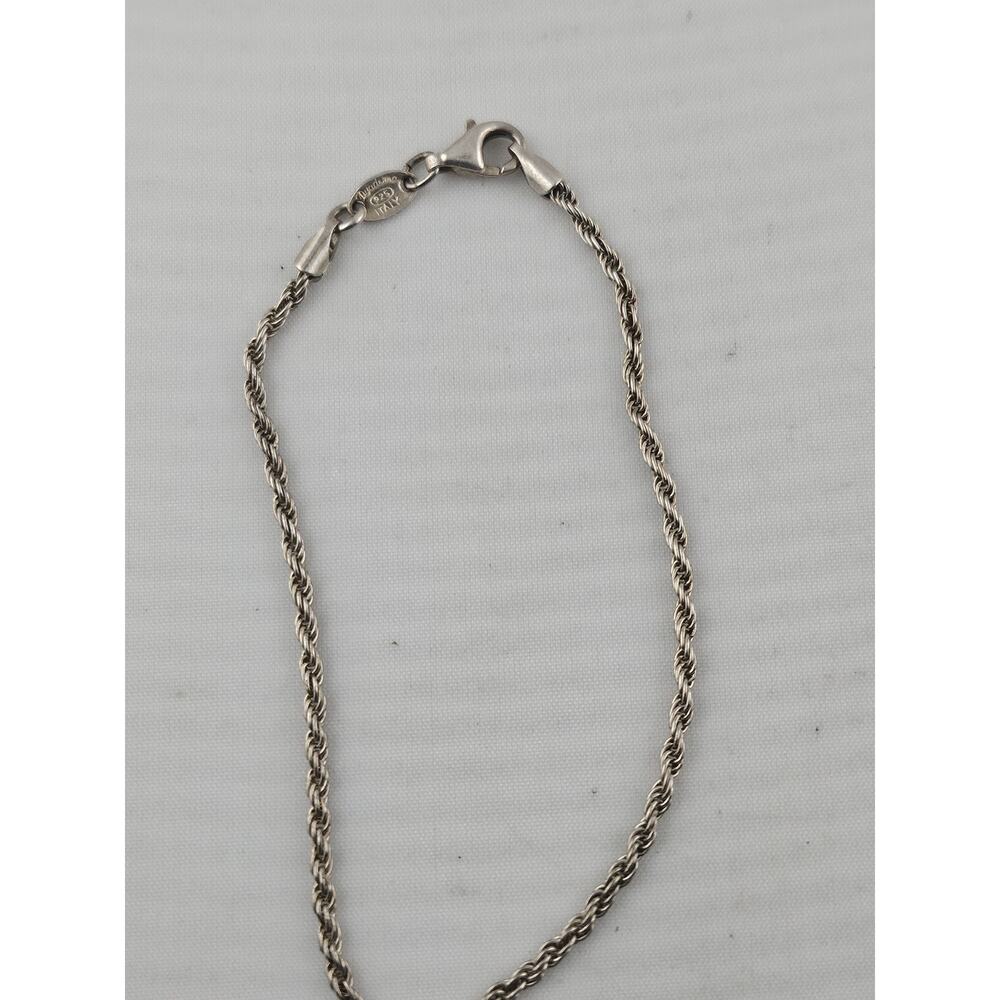 Ladies Dyadema 925 Sterling Silver Italy Vintage 7.25 " Rope Bracelet Petite
